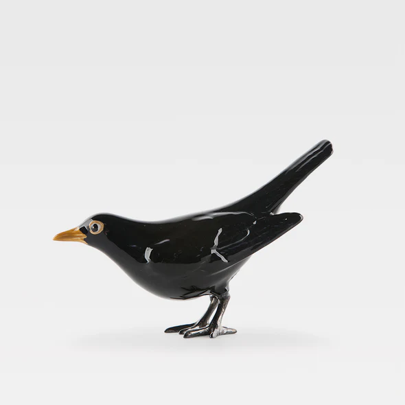 Imagem do produto  Melro Preto Cauda Horizontal com Patas em Latão Oxidado