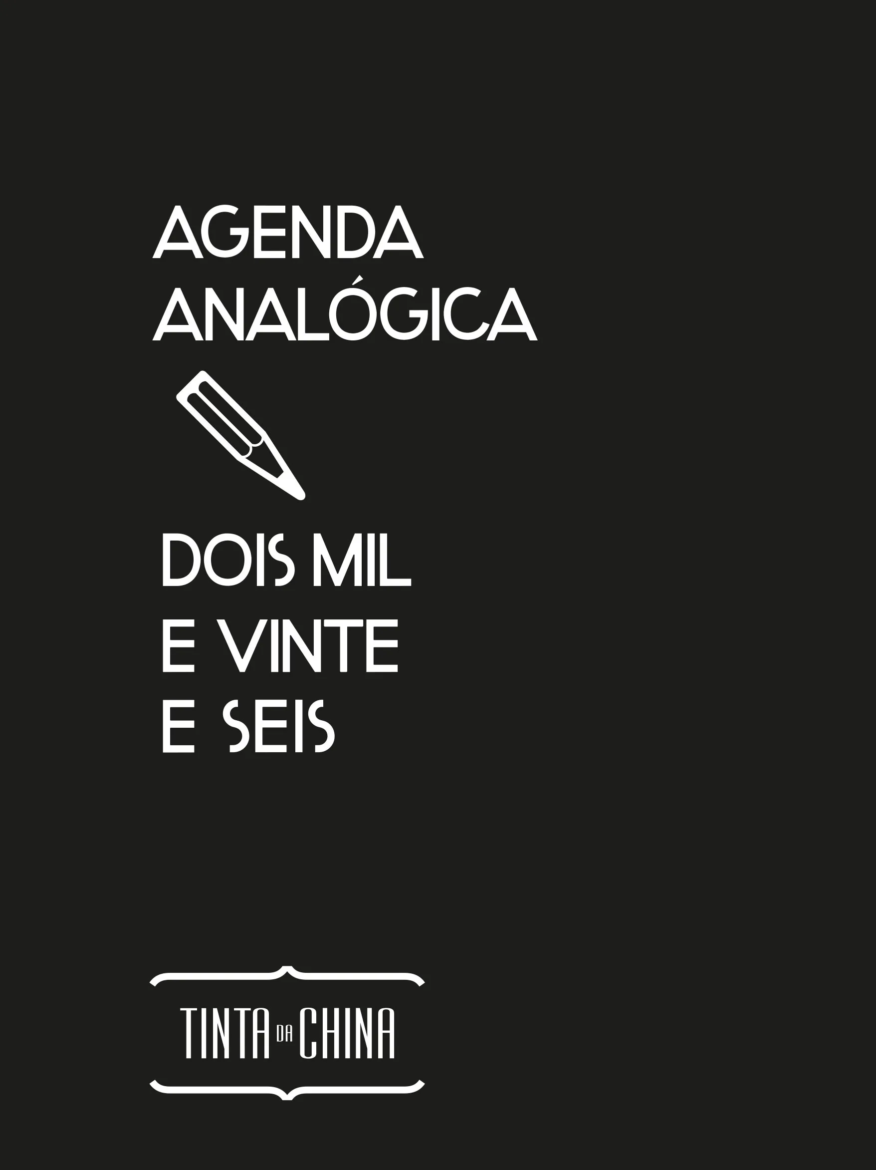Imagem do produto  Agenda Analógica Dois Mil e Vinte Seis Preta