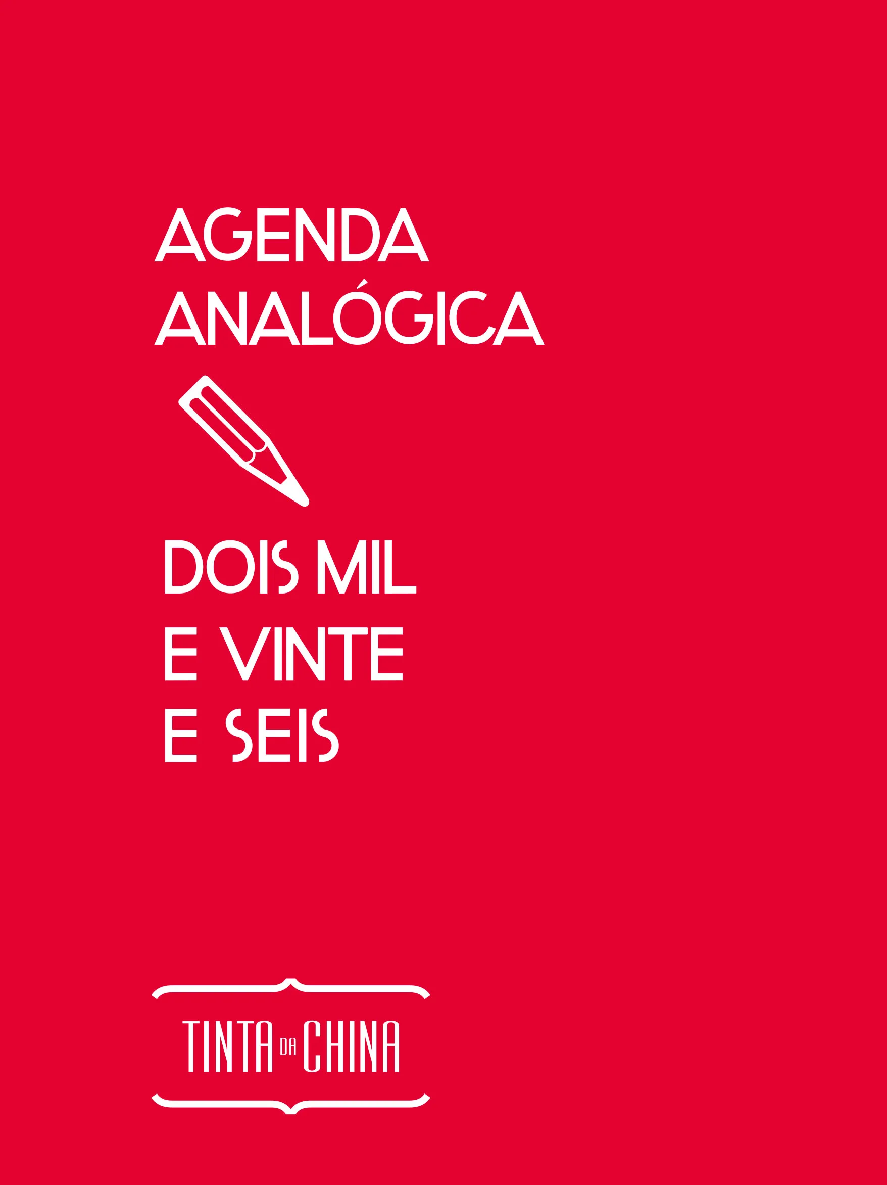 Imagem do produto  Agenda Analógica Dois Mil e Vinte Seis Vermelha