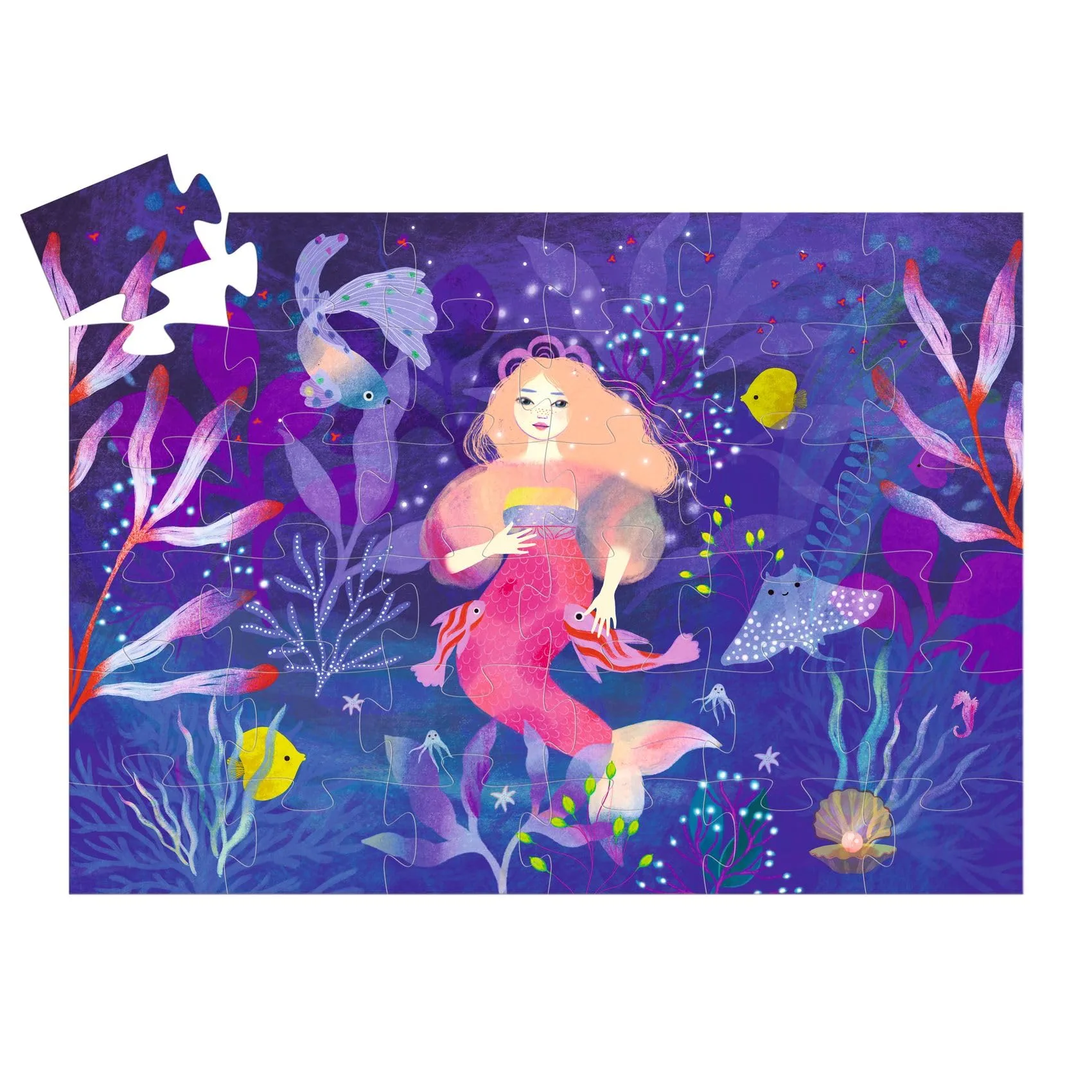 Imagem do produto  Djeco Ella, a Sereia - Puzzle Silhueta 36 Peças