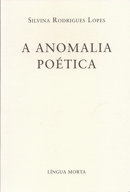 Imagem do produto  A Anomalia Poética